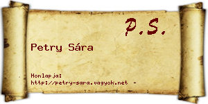 Petry Sára névjegykártya
